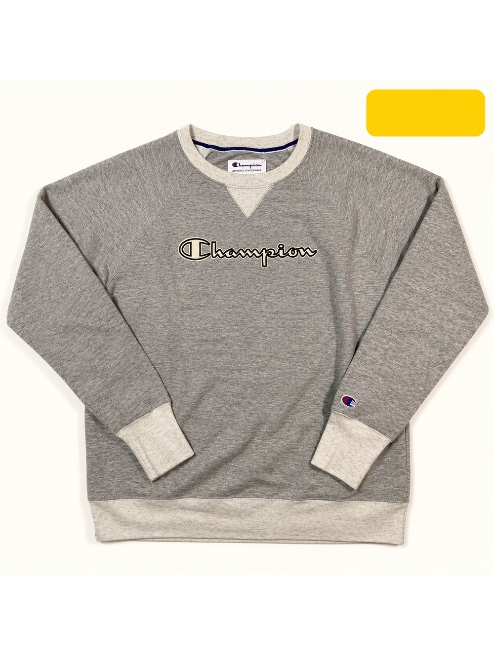 Champion Gray Script Logo Crewneck Sweatshirt Size M